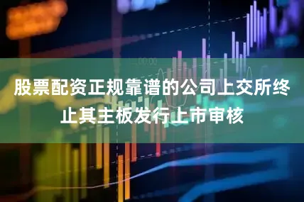 股票配资正规靠谱的公司上交所终止其主板发行上市审核